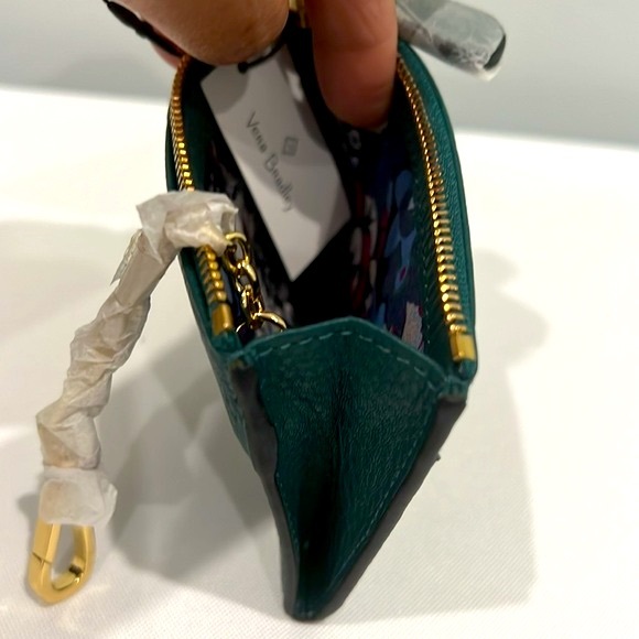 Vera Bradley Slim Coin Purse Forest Green Genuine Leather - Picture 8 of 8